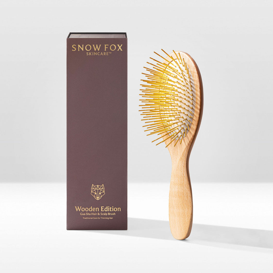 Snow Fox 24K金櫸木頭皮舒緩刮痧梳