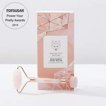 Load image into Gallery viewer, Popsugar&#39;s Power Your Pretty Awards winner Rose Quartz Facial Roller Snow Fox skincare
